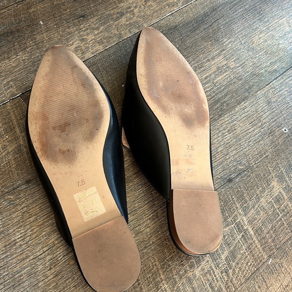 Madewell‎ Black Leather Women's Clogs Size 7 1/2 Pointed Toe - Picture 5 of 5